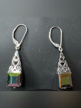 Sterling silver aurora borealis earrings